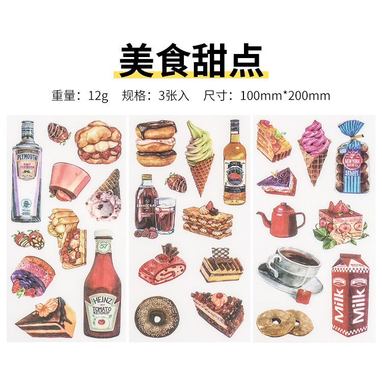 Small Fresh Flat DIY Stickers, 3 Sheets - ViktaShop