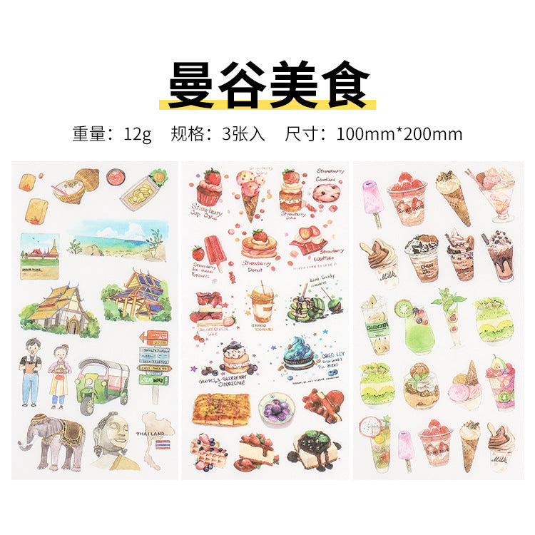 Small Fresh Flat DIY Stickers, 3 Sheets - ViktaShop