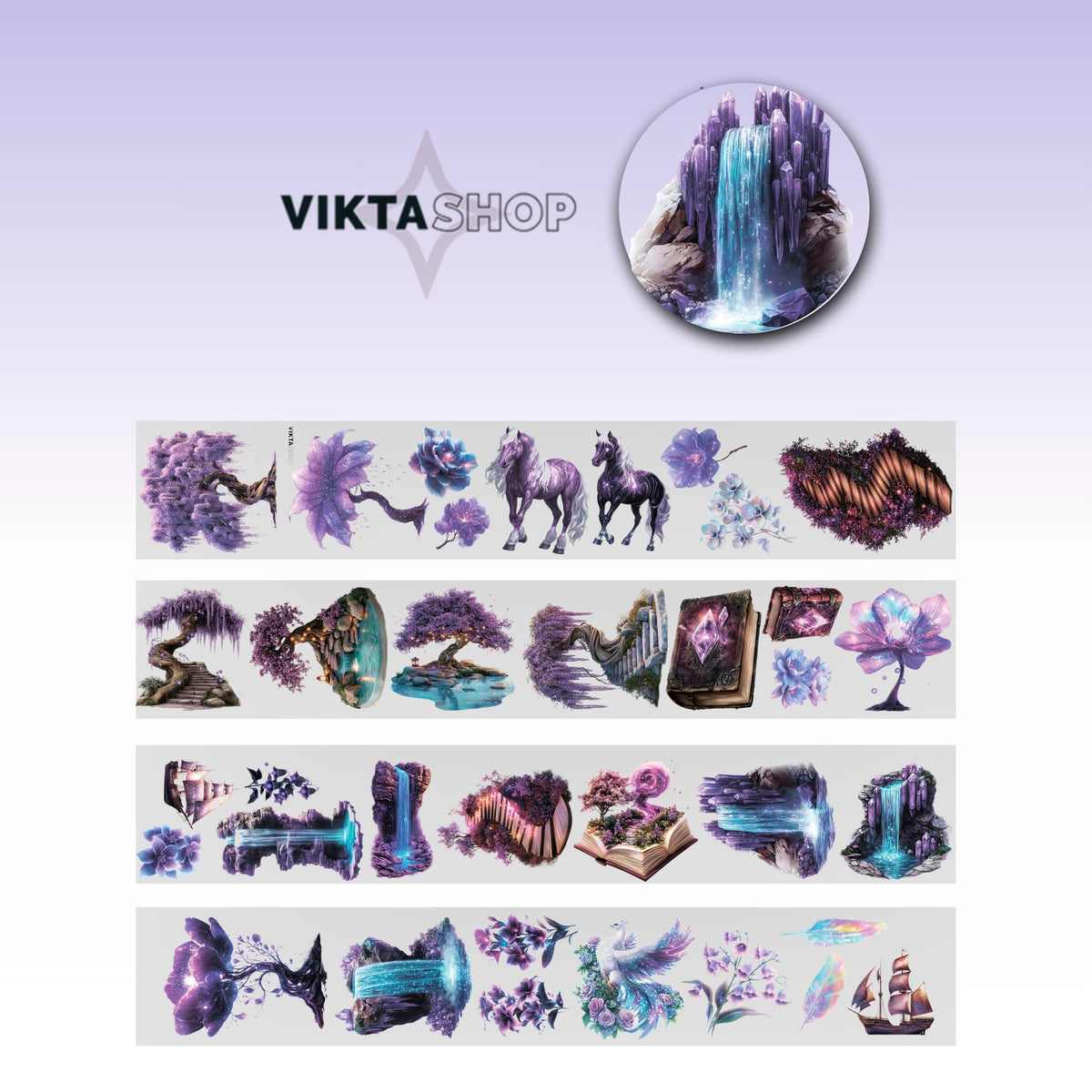 Viktashop Purple Magic Landscape PET Tape 10cm x 1.25m - ViktaShop