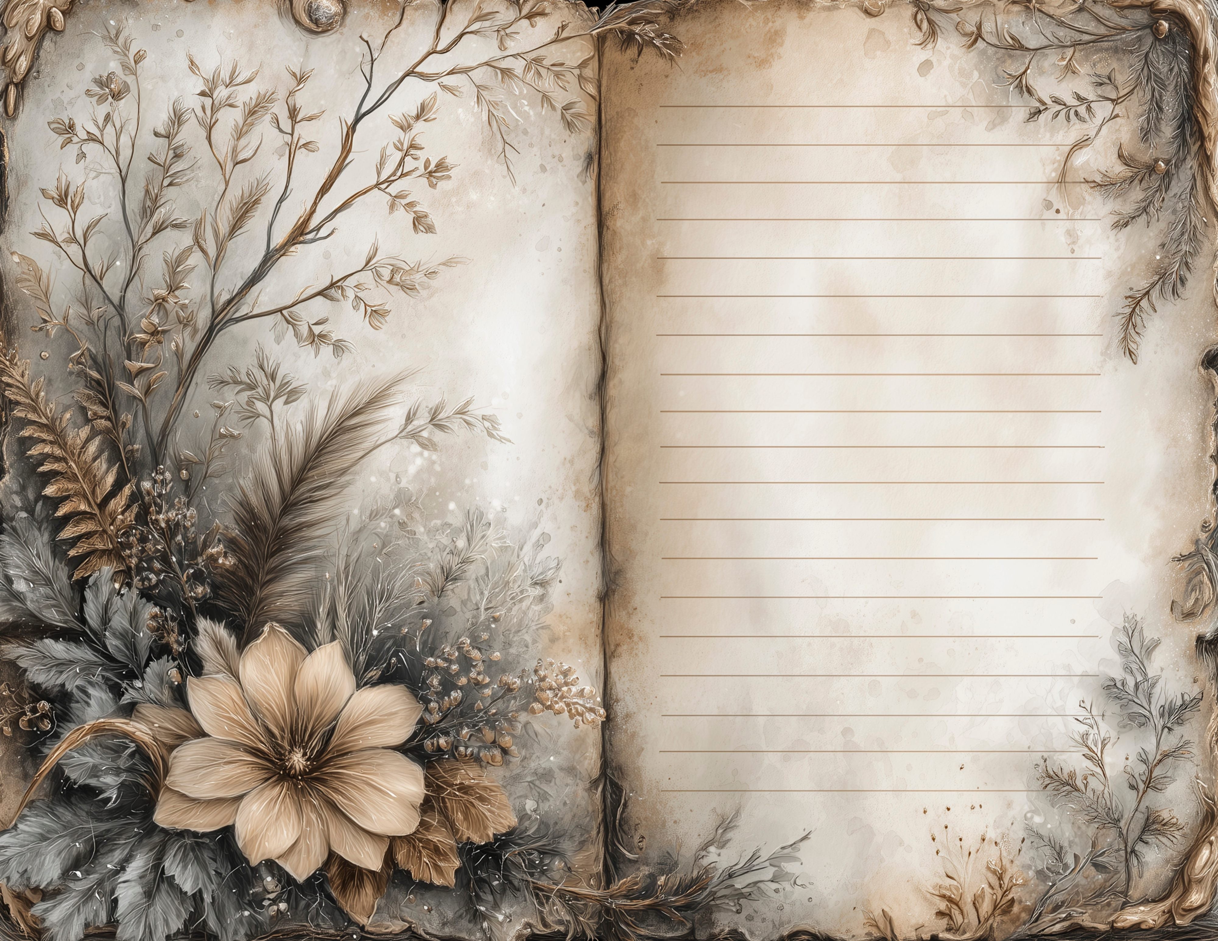 LunicArtDesign Forest material paper 5.5 x 8.5 inches 20 different sheets - ViktaShop