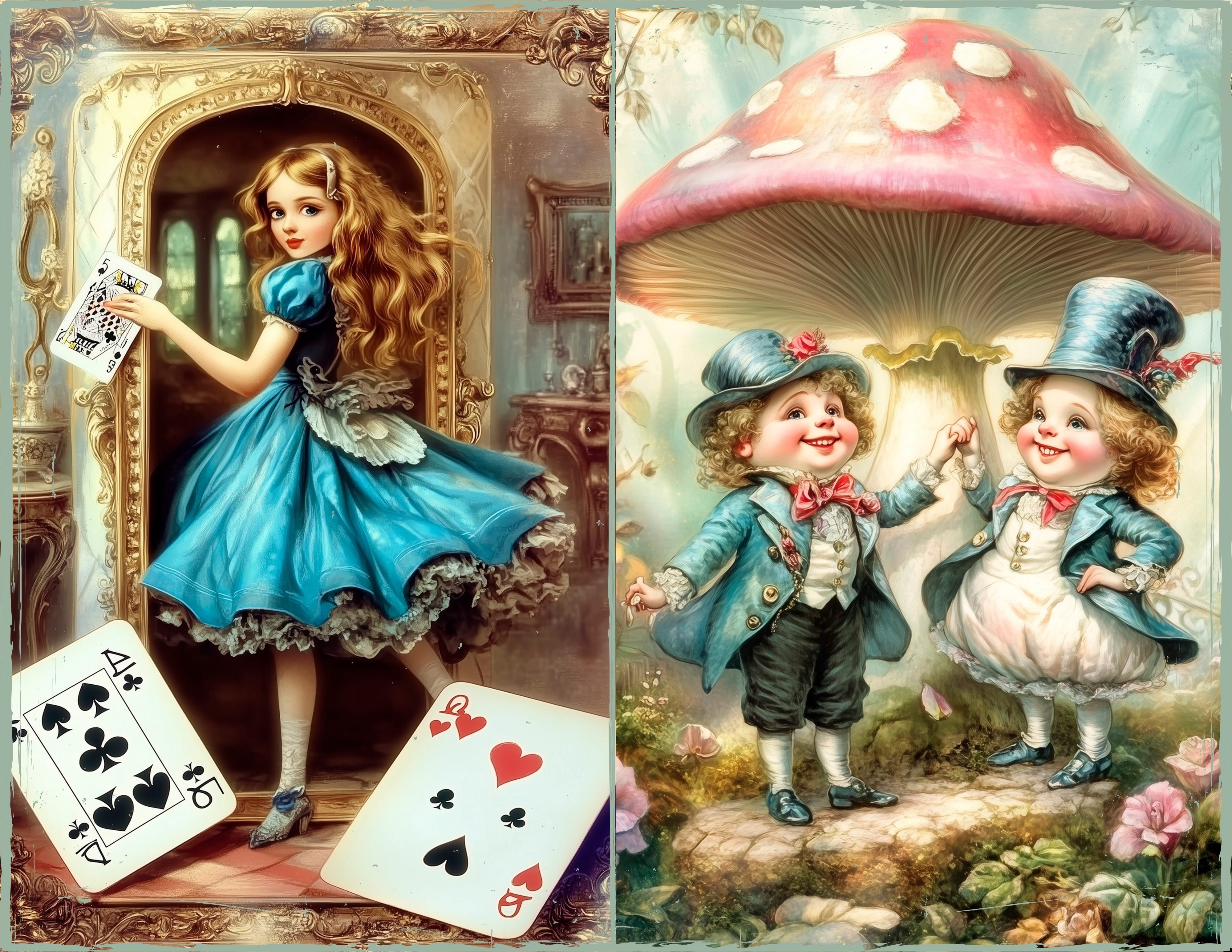 LunicArtDesign Alice in Wonderland series 2 material paper 5.5 x 8.5 inches 20 different sheets - ViktaShop