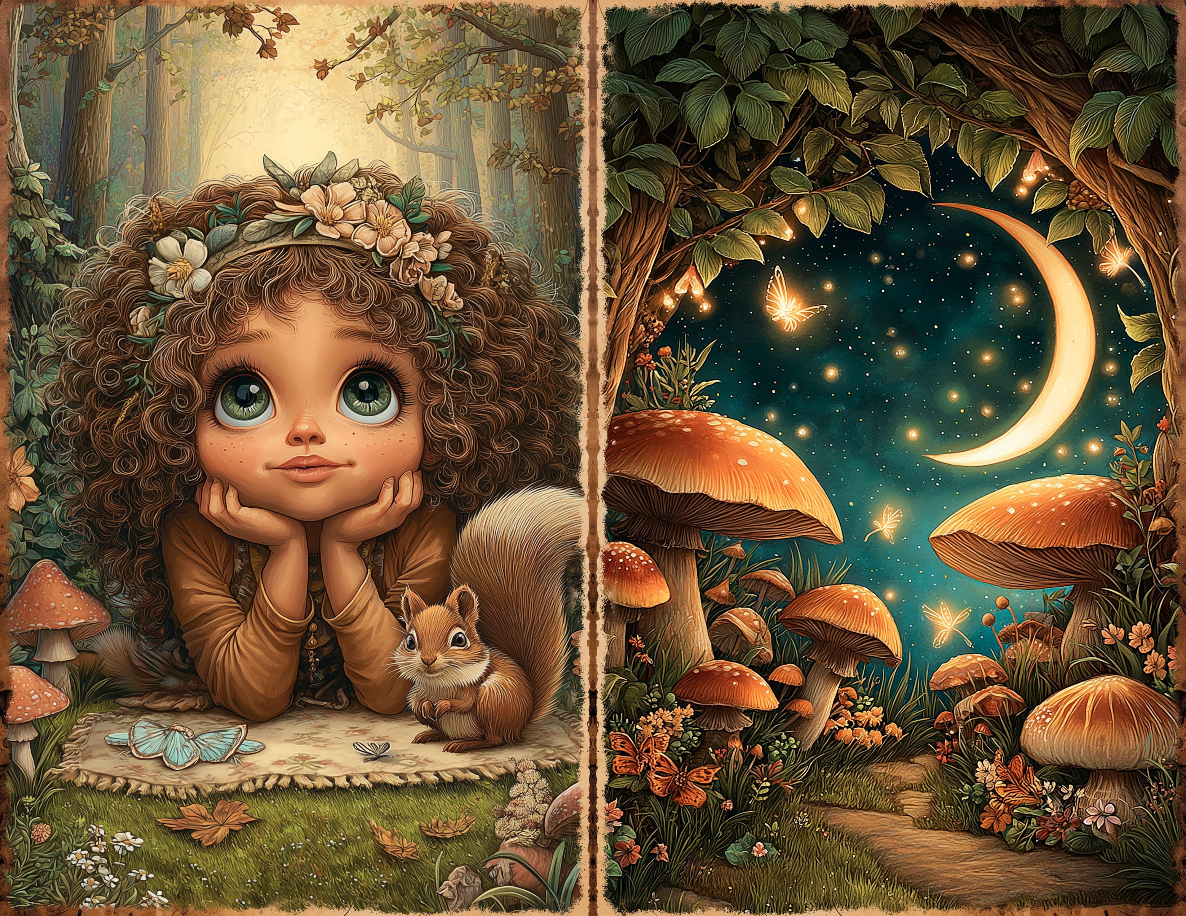 LunicArtDesign Whimsical paper 5.5 x 8.5 inches 20 different sheets - ViktaShop