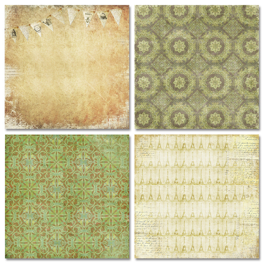 Attractive Time DIY Background Pattern Paper - 24 Sheets - ViktaShop