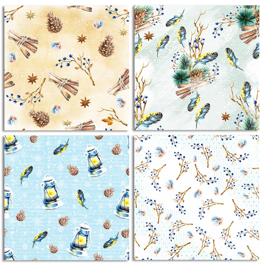 Winter Story Single-Sided Pattern Background Paper – 24 Sheets - ViktaShop