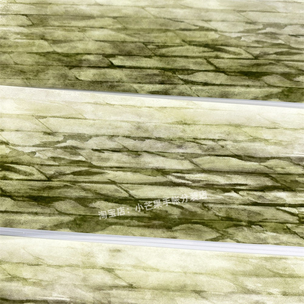 Pine tree, stone, water flow, ancient style, PET tape - ViktaShop