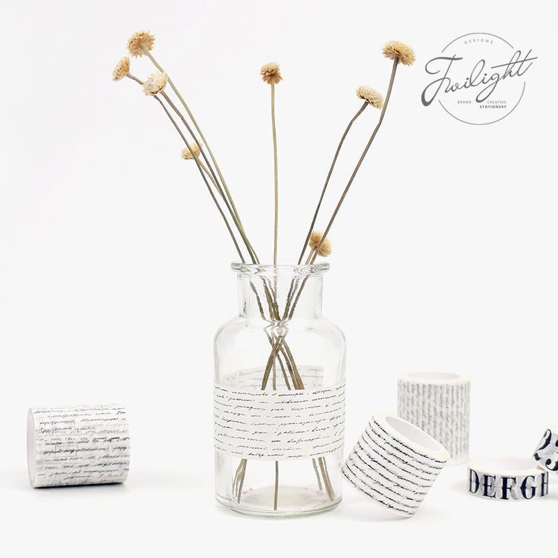 Twilight Retro Gothic Text Washi Tape – English Letter Design - ViktaShop