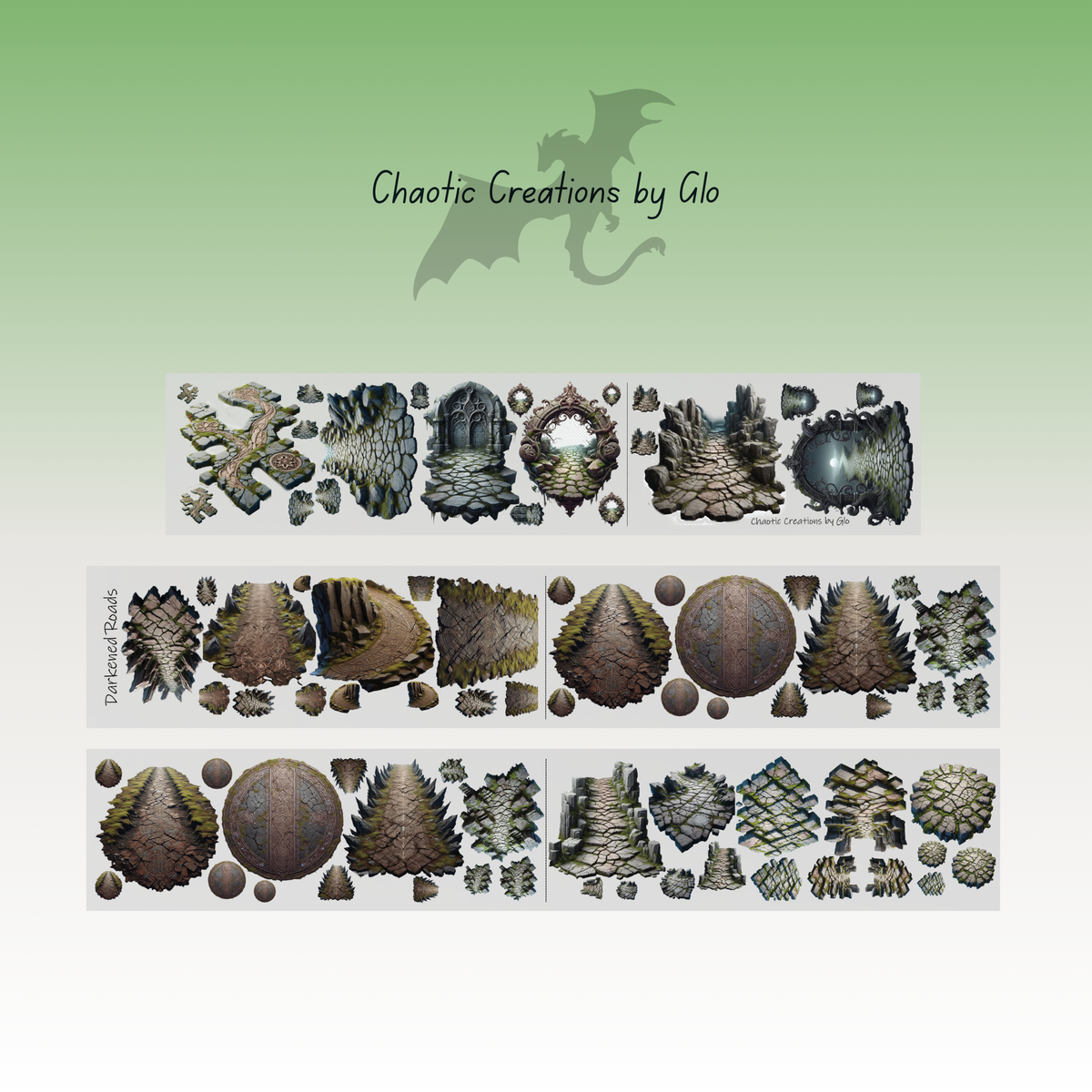 Chaotic Creations by Glo Darkened Path PET Tape 9cm x 1.25m