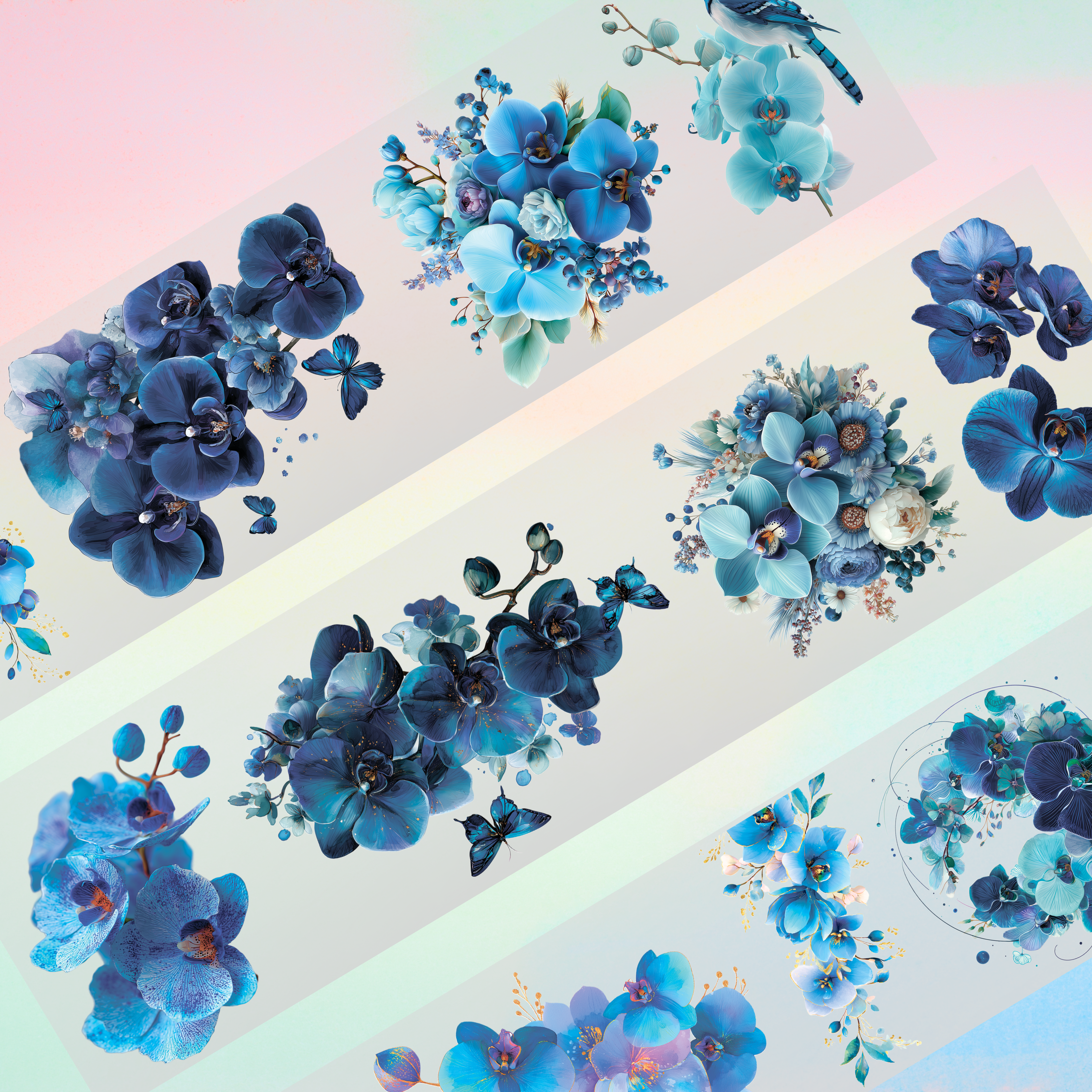 Queens Art Blue Orchid PET tape 8cm x 1m