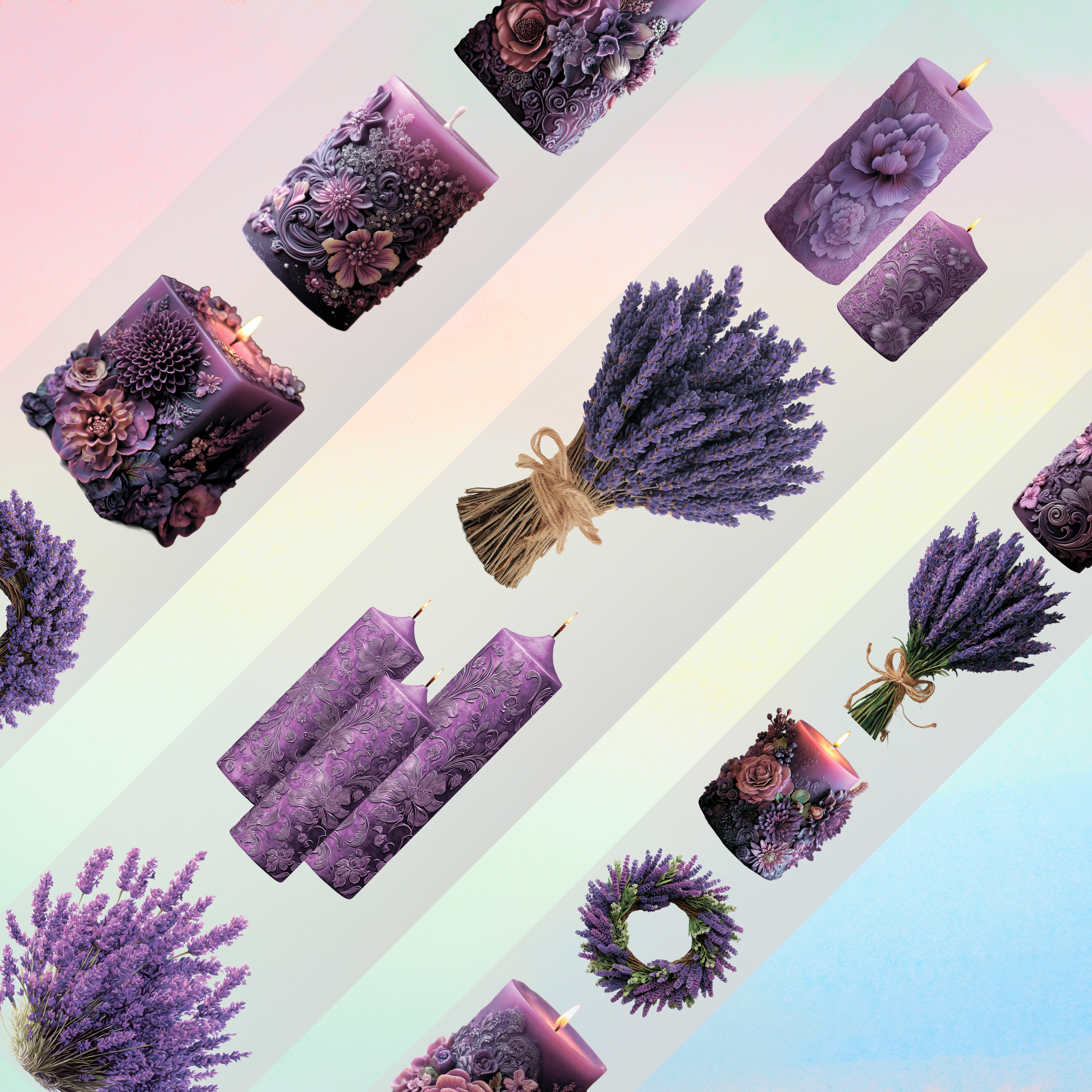 Queens Art Lavender Candle PET tape 8cm x 125cm