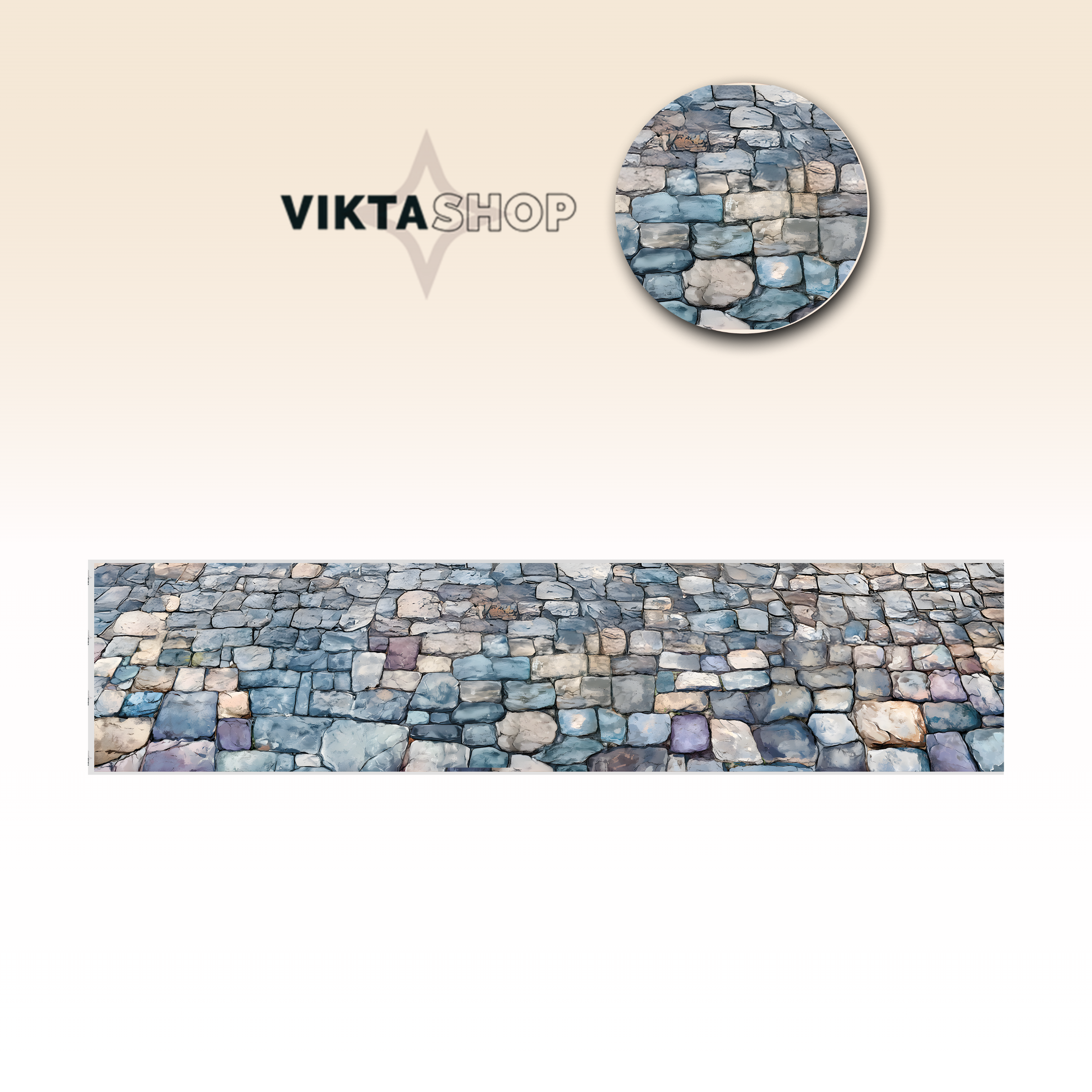 Stone pathway PET tape 9cm x 1m - Viktashop.com