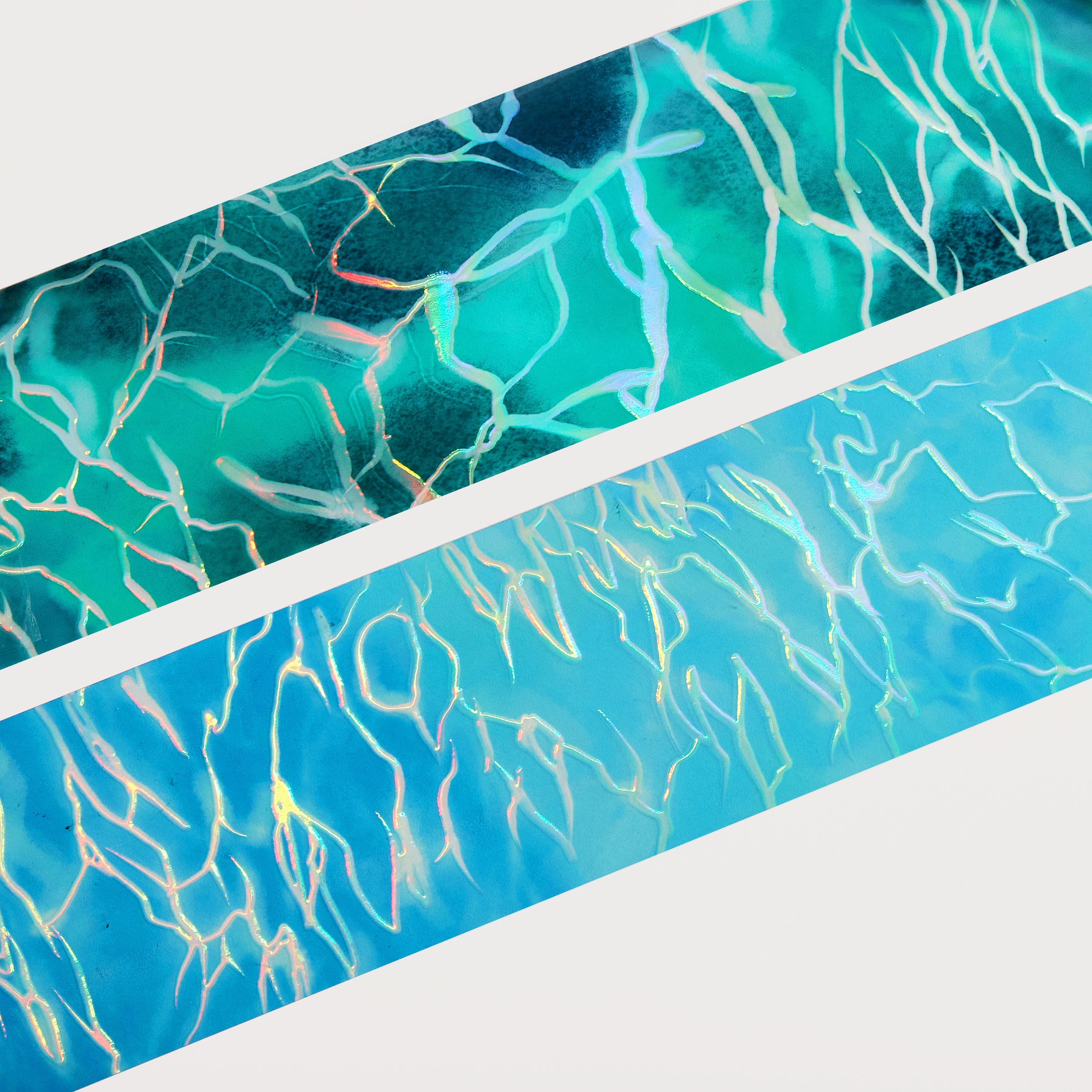 Ripples Washi / PET Tape | Pink & Silver & Bluish Green & Sapphire & Navy 5.5 cm x 10m - Viktashop.com