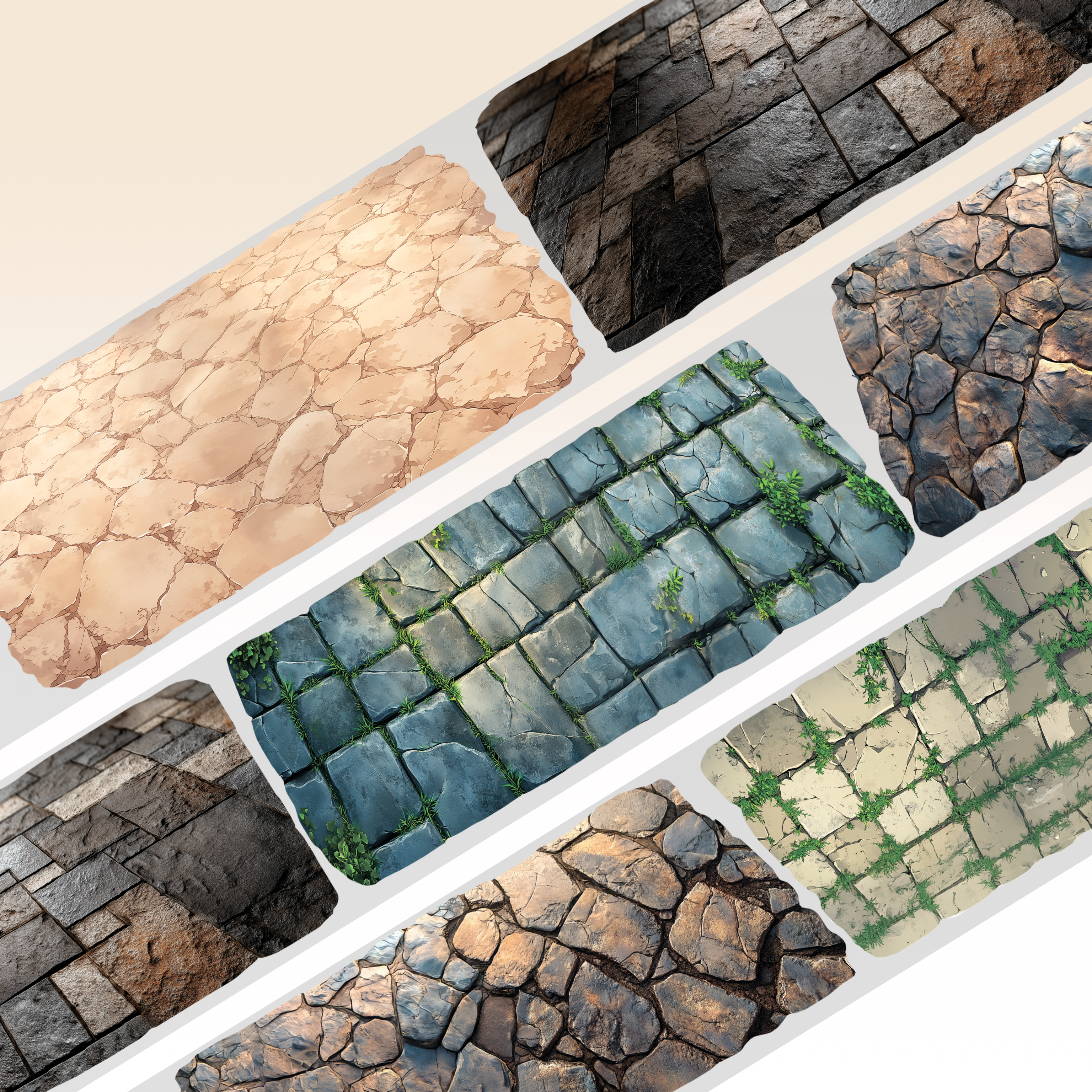 Stone pathway PET tape 9cm x 1m - Viktashop.com