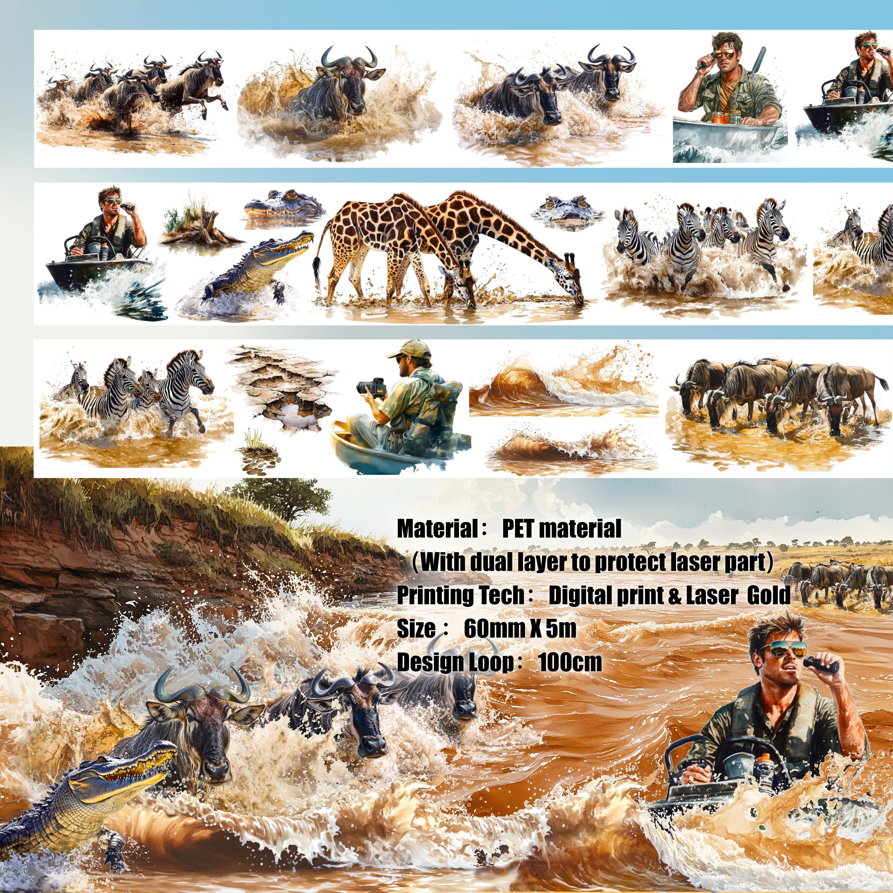 Shiimmer River Crossing PET Tape 6cm x 1m