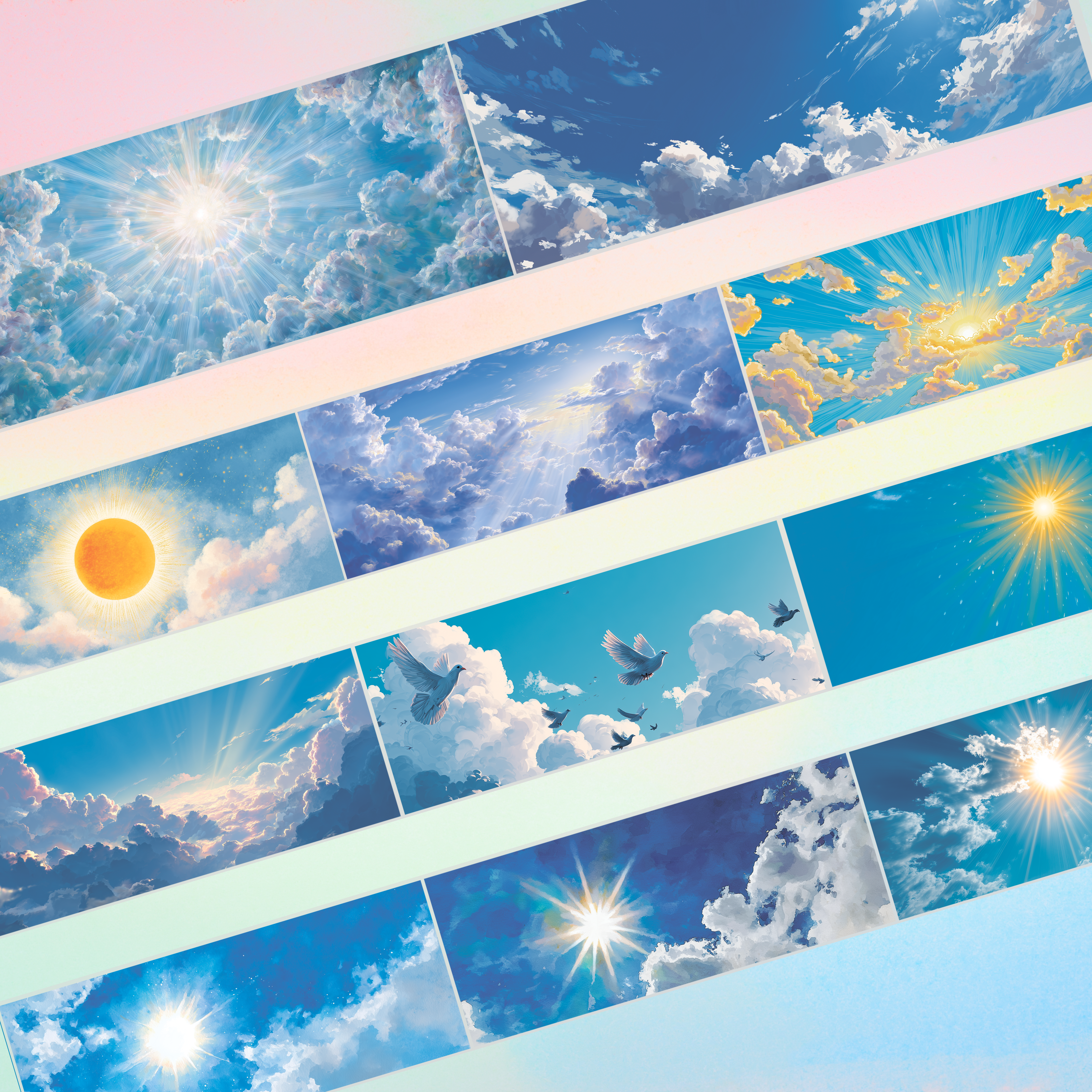 Queens Art Blue Sky PET tape 9cm x 2.5m