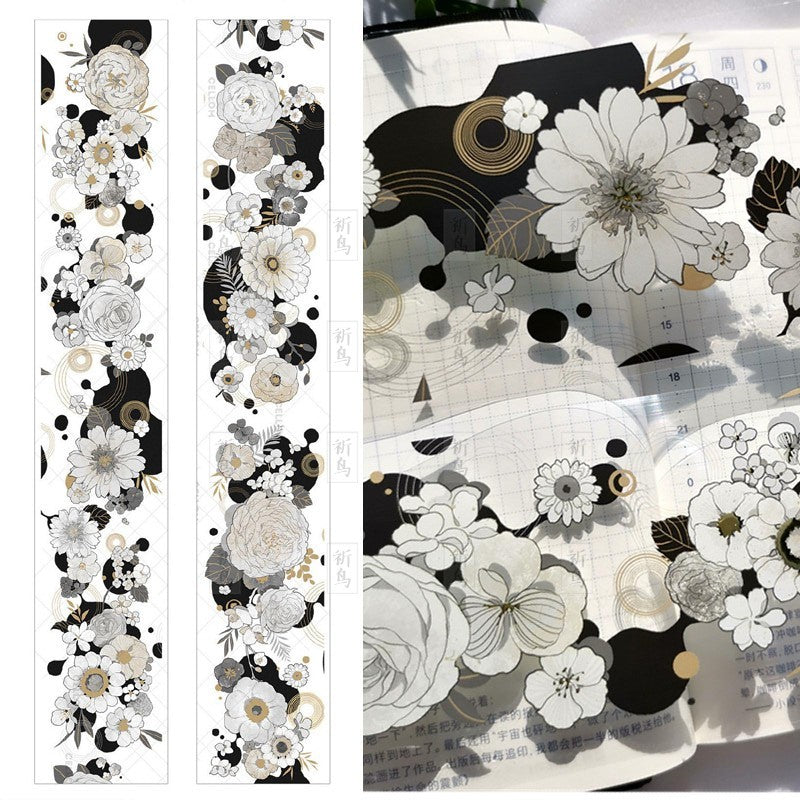 Prayer for birds, thin flower color PET tape 6.5 cm / 72 cm - ViktaShop