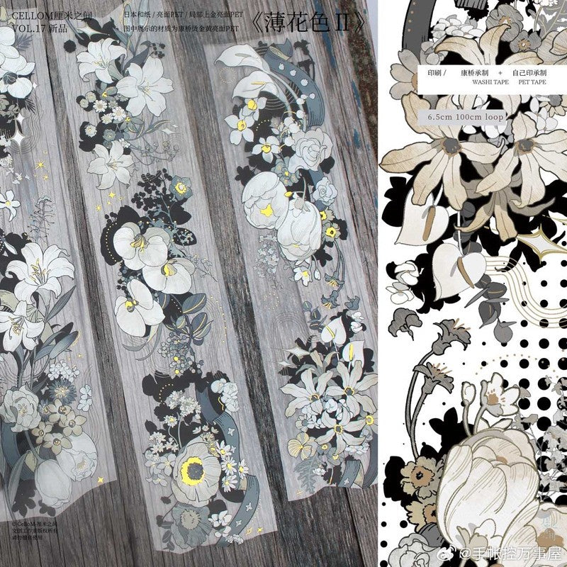 Thin flower color PET tape 6.5 cm / 100 cm - ViktaShop