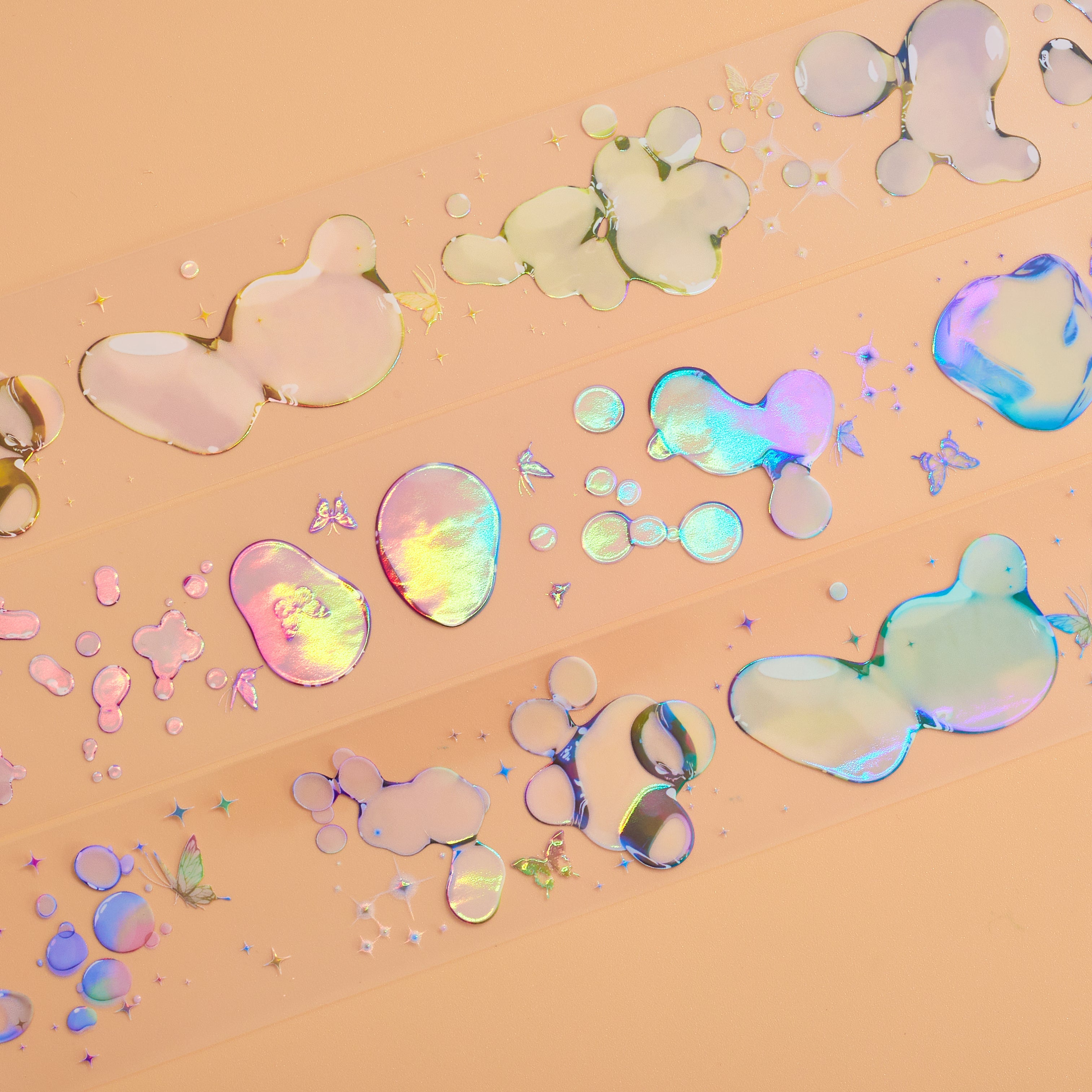 Shiimmer Soap Bubbles Washi / PET Tape | Rainbow & Purple & Yellow & Blue & Pink & White 5cm x 10 m