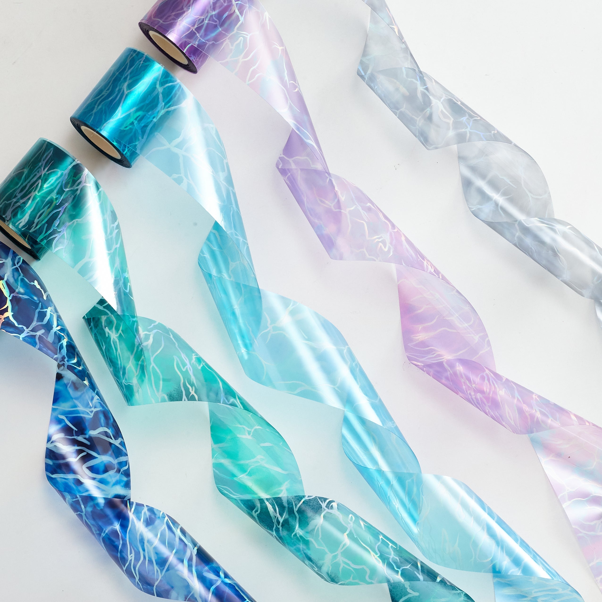 Ripples Washi / PET Tape | Pink & Silver & Bluish Green & Sapphire & Navy 5.5 cm x 10m - Viktashop.com