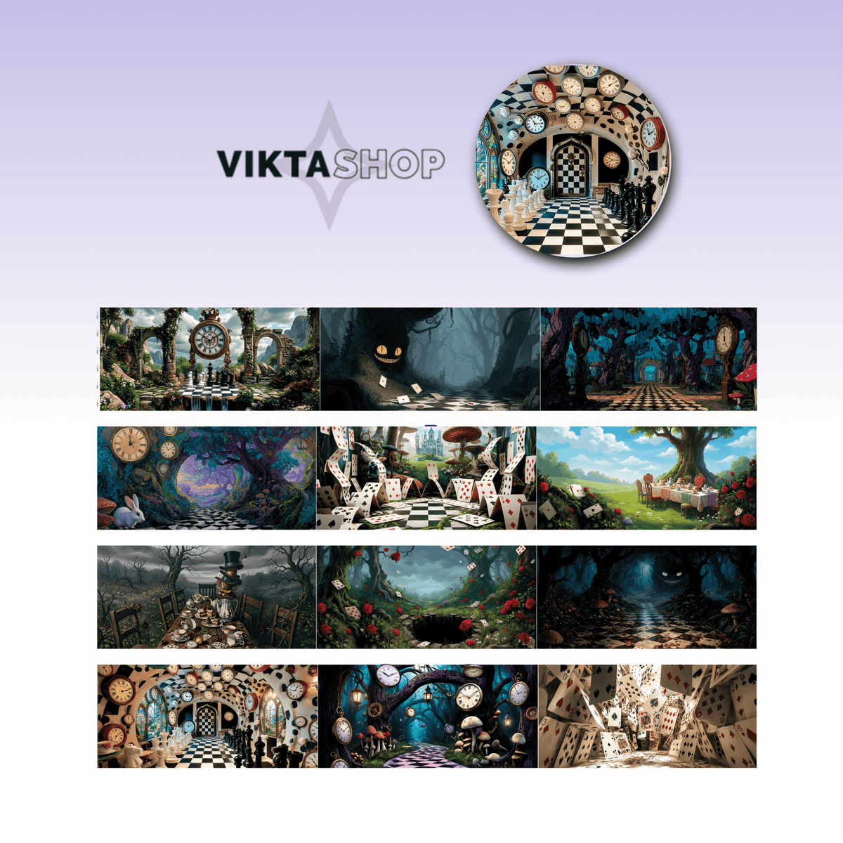 Viktashop Alice background PET tape 10cm x 2.5m