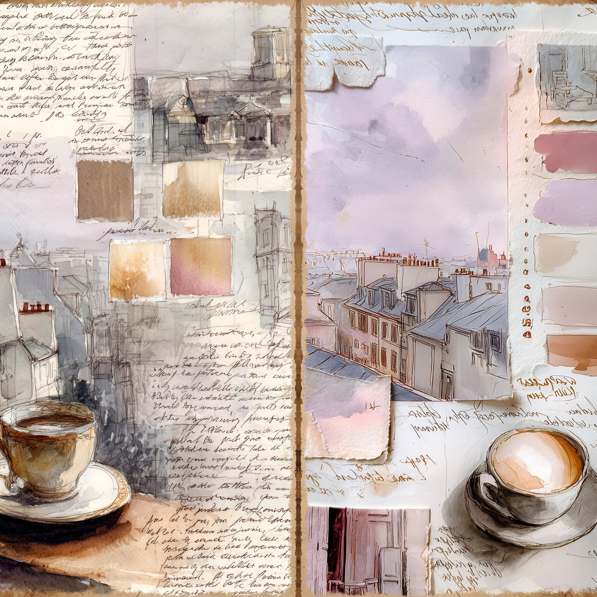 LunicArtDesign Paint Swatch material paper 5.5 x 8.5 inches 20 different sheets