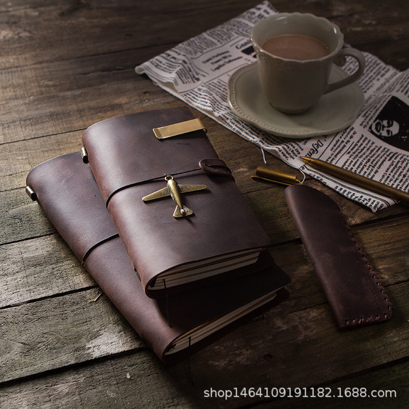 Travel Notebook – Retro Loose-Leaf Leather Journal, 10 Options - ViktaShop