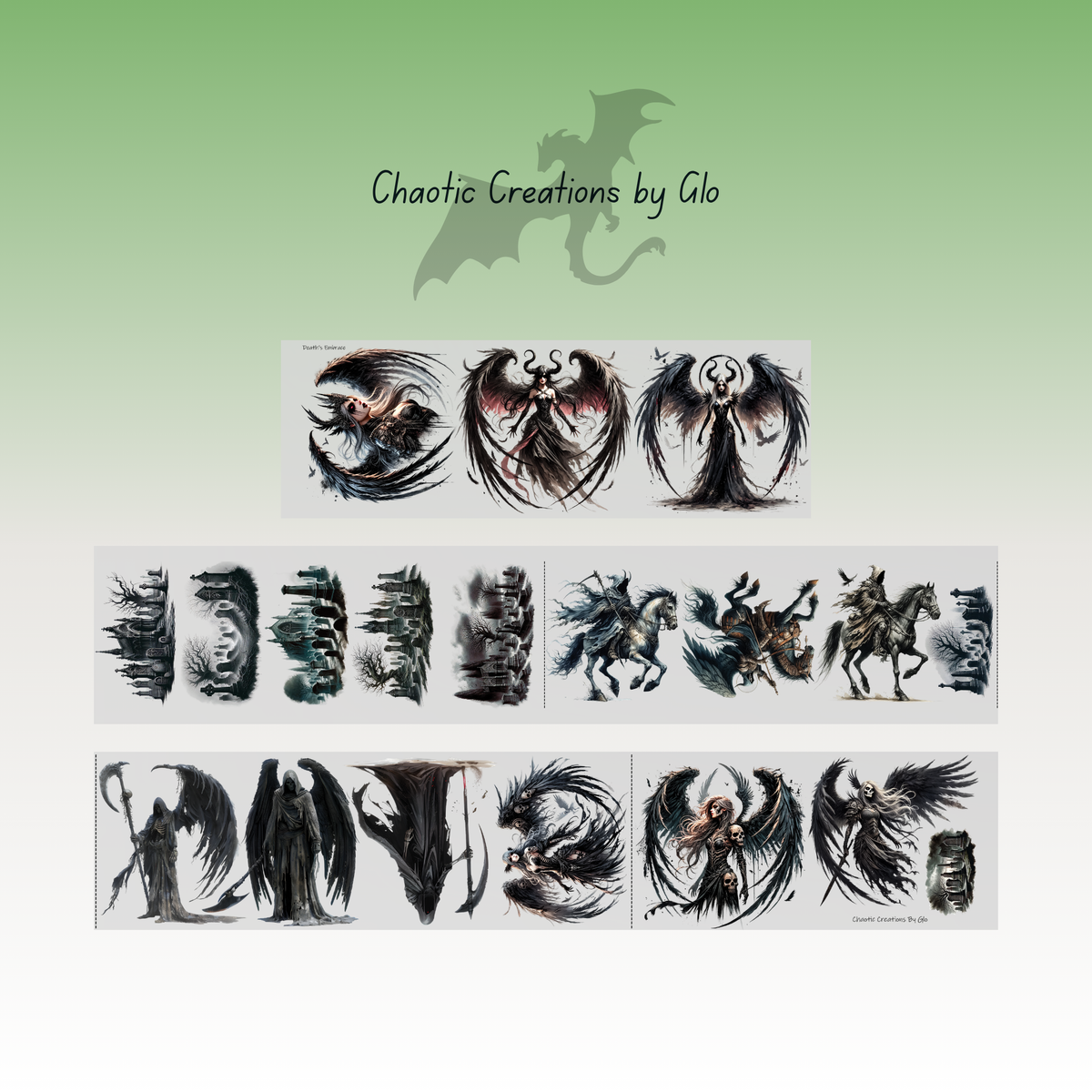 Chaotic Creations by Glo Deaths Embrace PET Tape 9cm x 1.25m