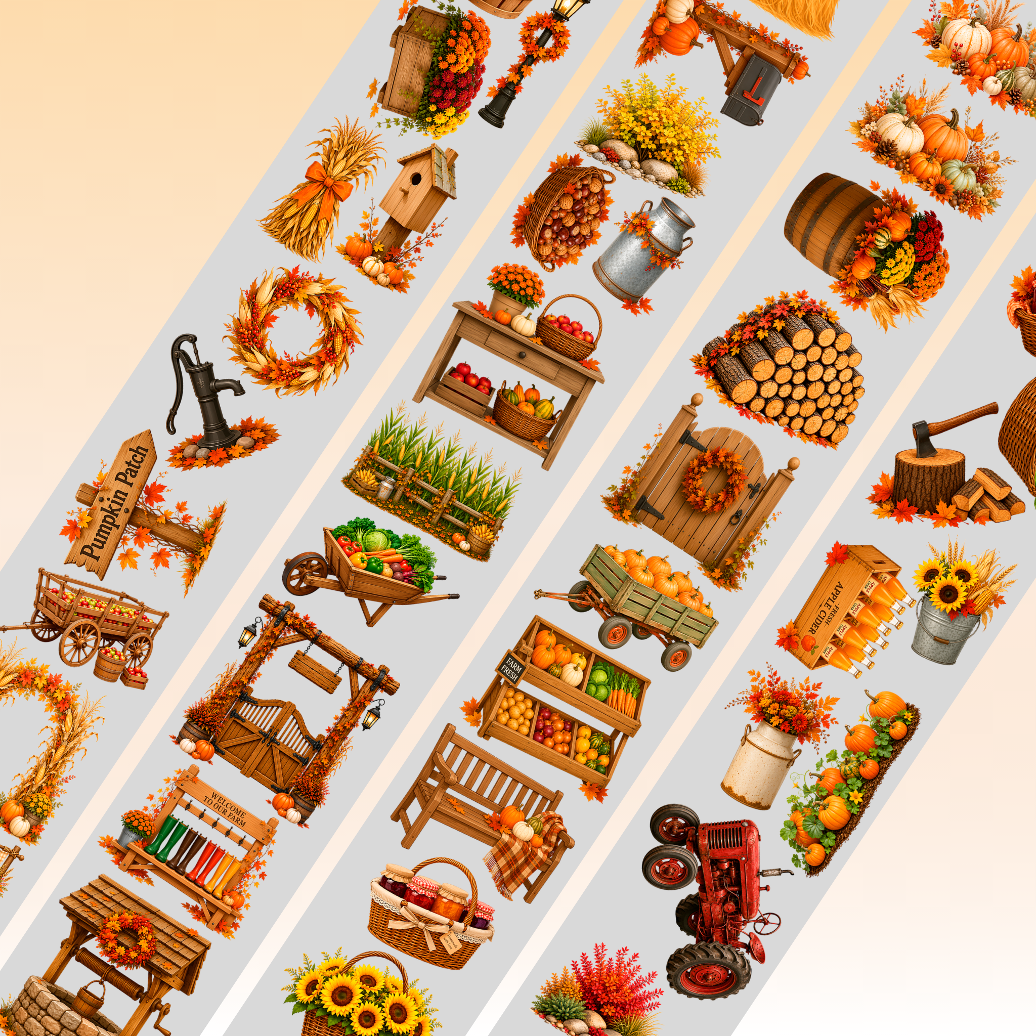 Kittys Journal Autumn Harvest PET Tape 8cm x 2.5m
