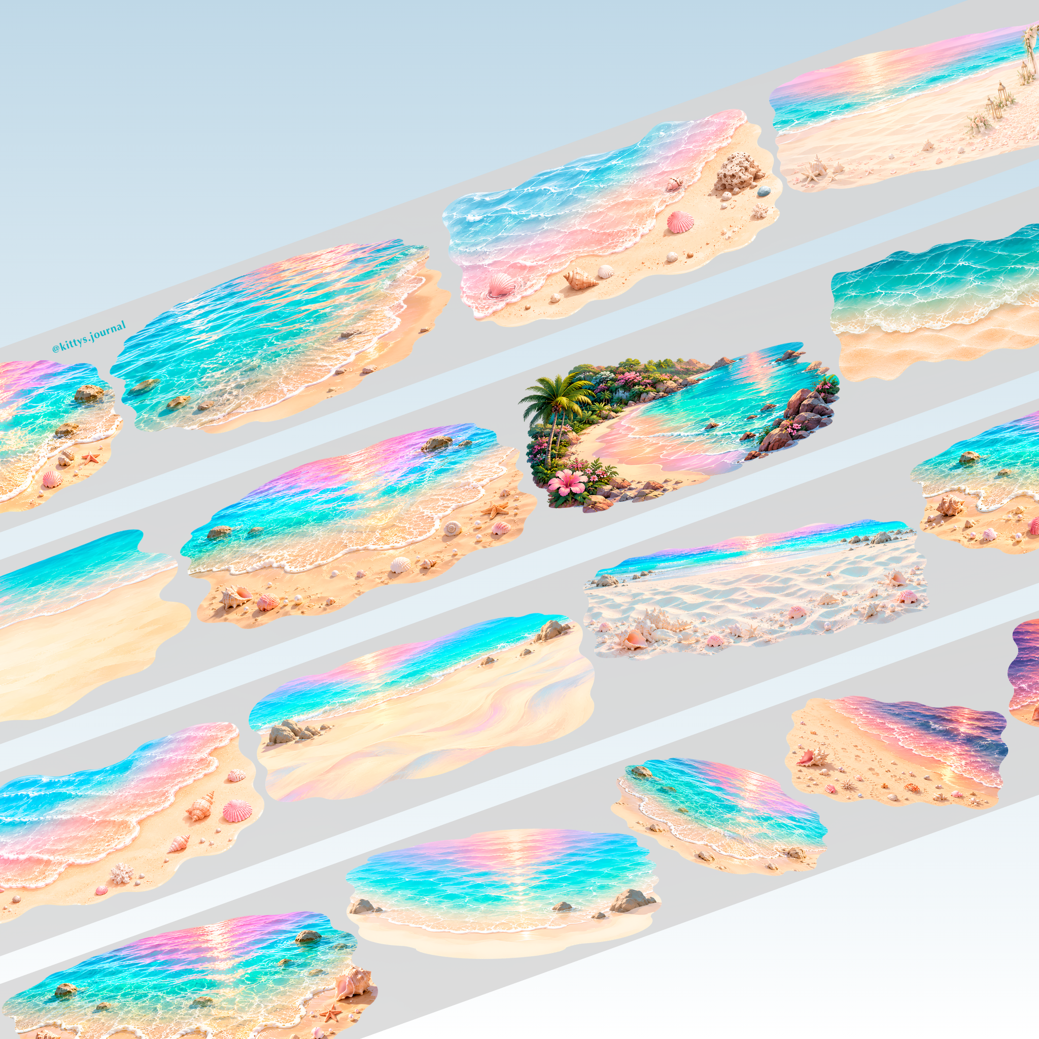 Kittys Journal Beach Waters PET Tape 8cm x 2.5m