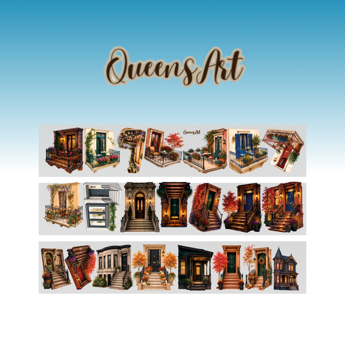 Queens Art Romantic Balconies PET Tape 8cm x 1.25m
