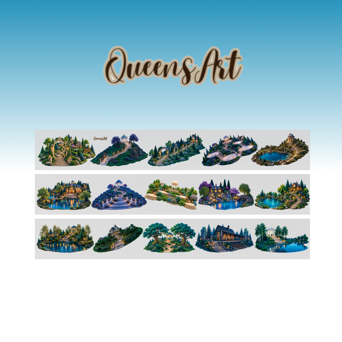 Queens Art Buildings in the Distance PET Tape 10cm x 2.5m