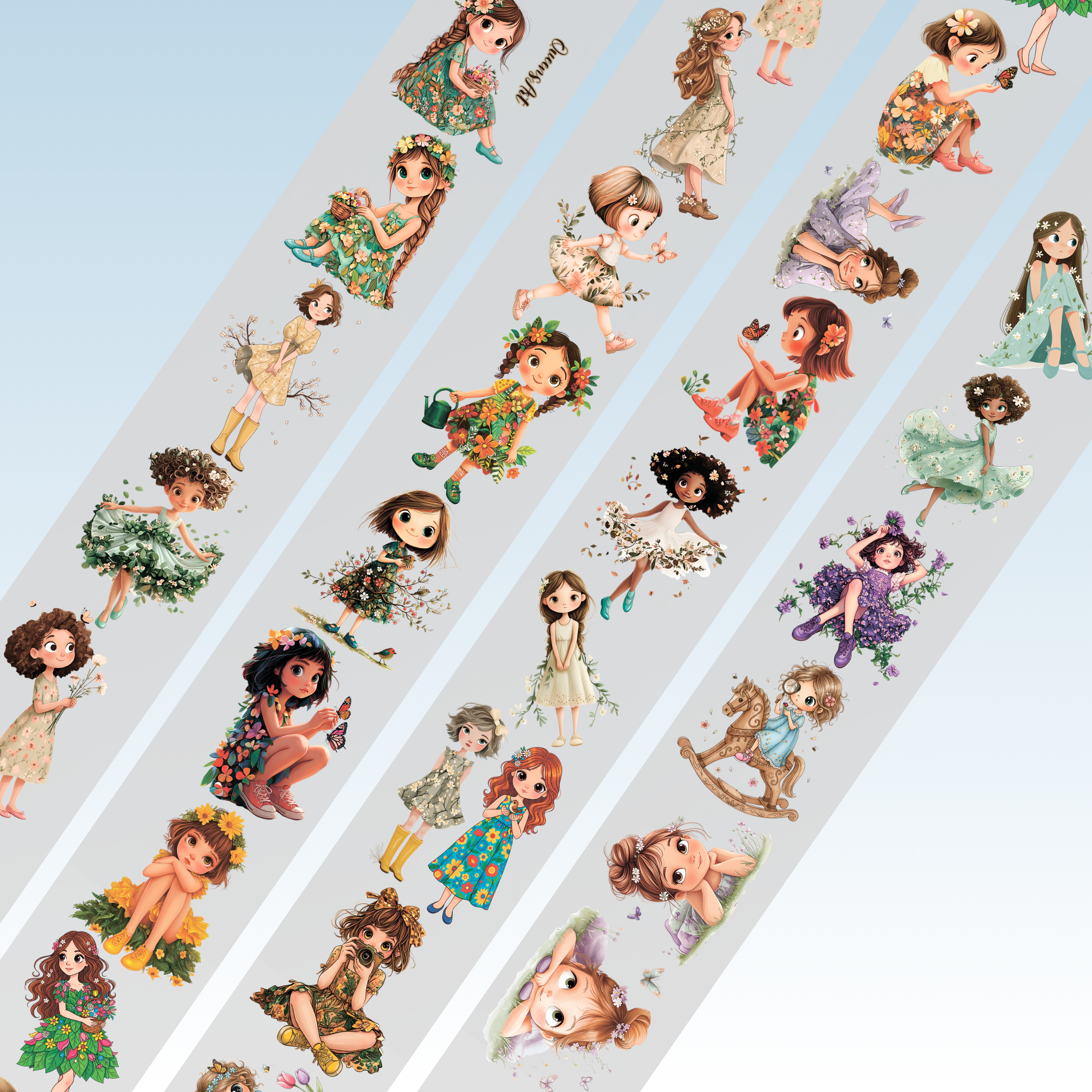 Queens Art Cartoon Girls PET Tape 8cm x 2.5m