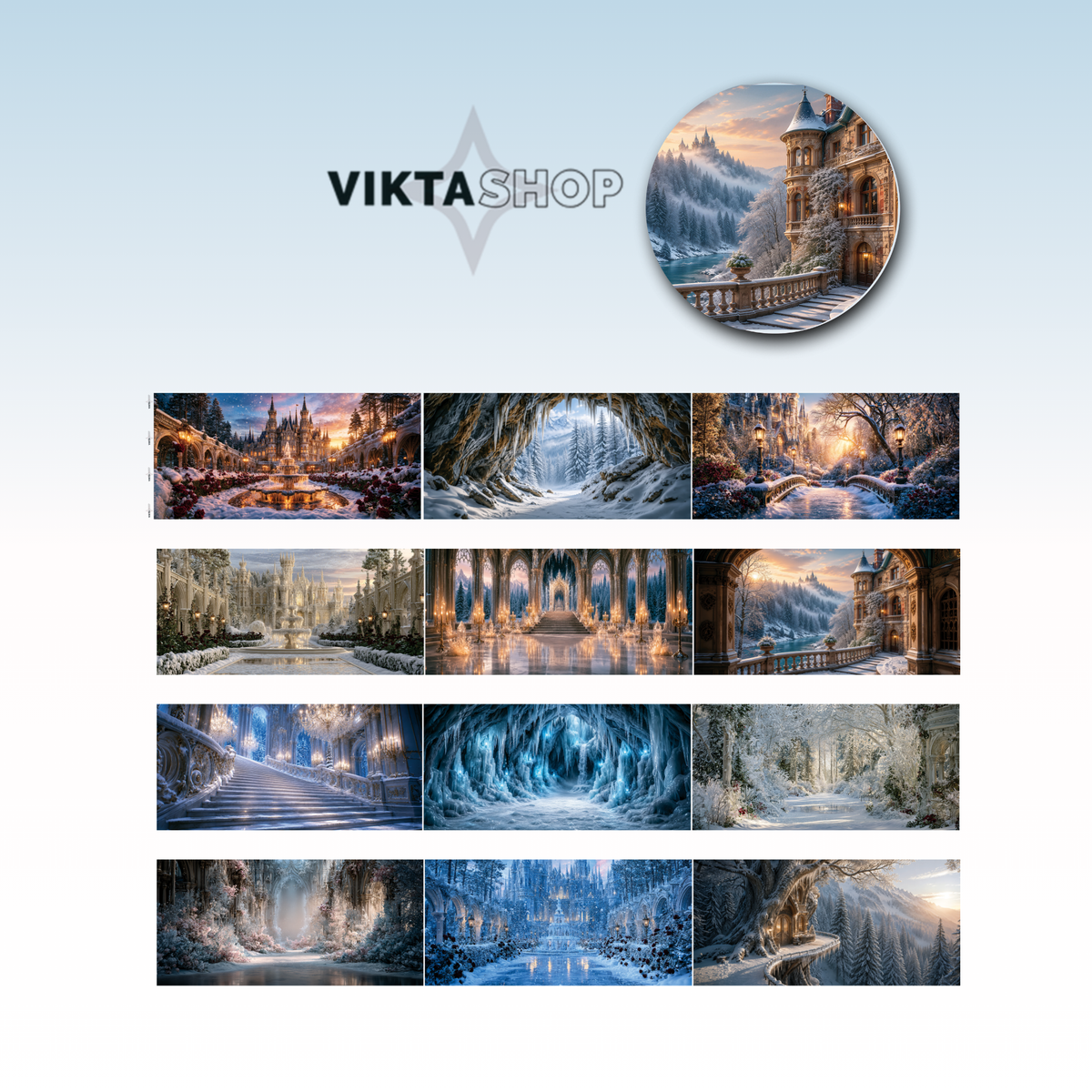 Viktashop Winter Kingdom PET Tape 10cm x 2.5m
