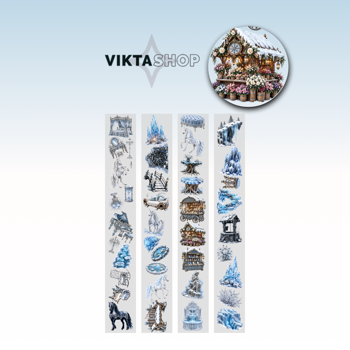 Viktashop Winter Enchantment PET Tape 8cm x 2.5m