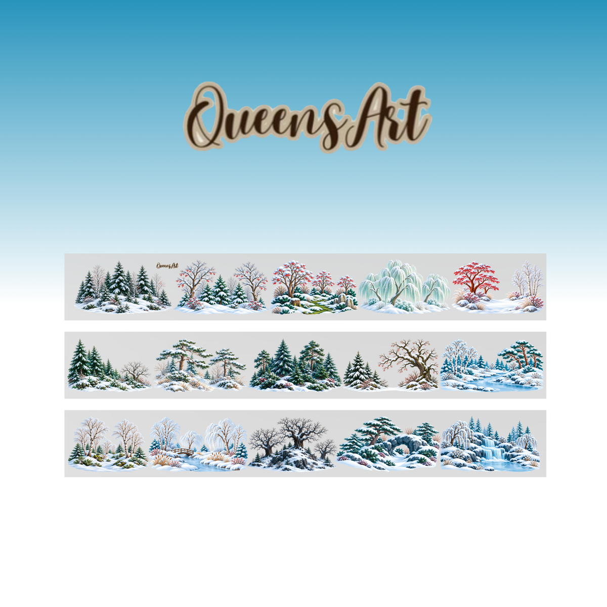 Queens Art Winter Forest PET Tape 10cm x 2.5m