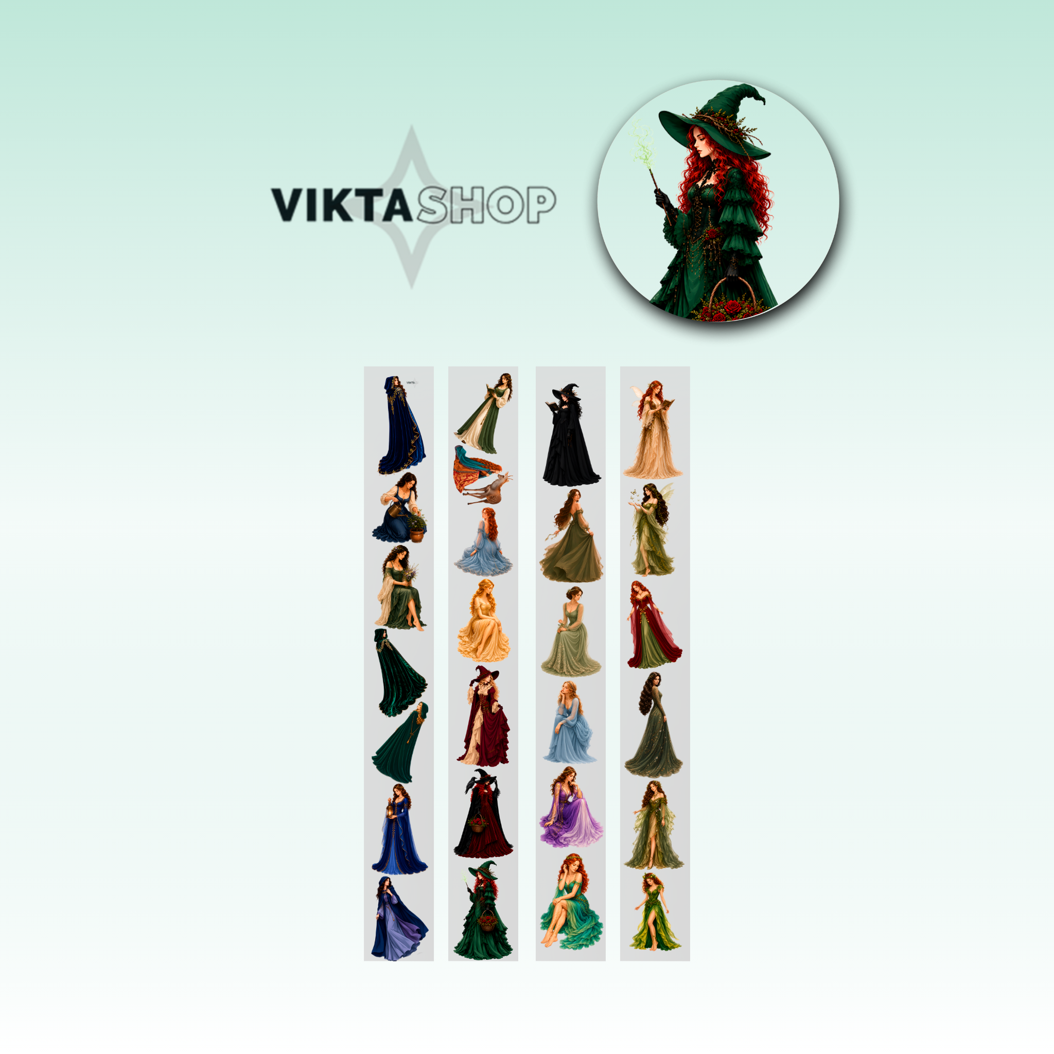 Viktashop Magical Heroines Character PET Tape 7cm x 2.5m