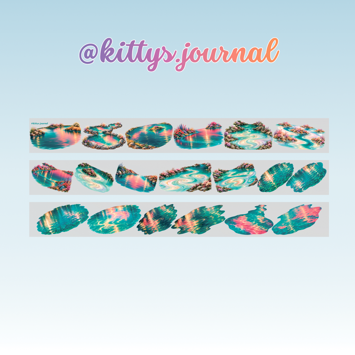 Kittys Journal Dreaming Lakes PET Tape 9cm x 2.5m