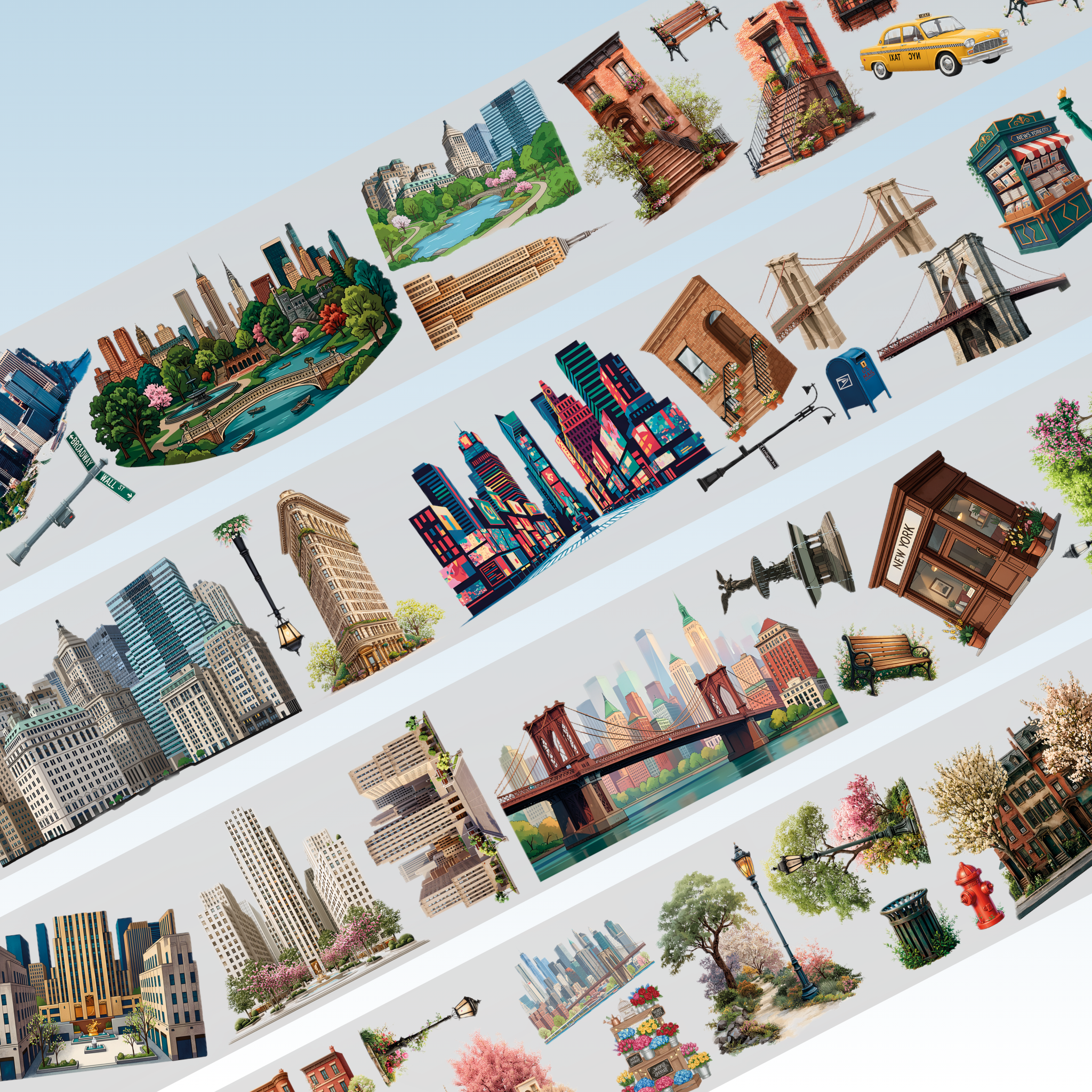 Queens Art New York City PET Tape 10cm x 2.5m