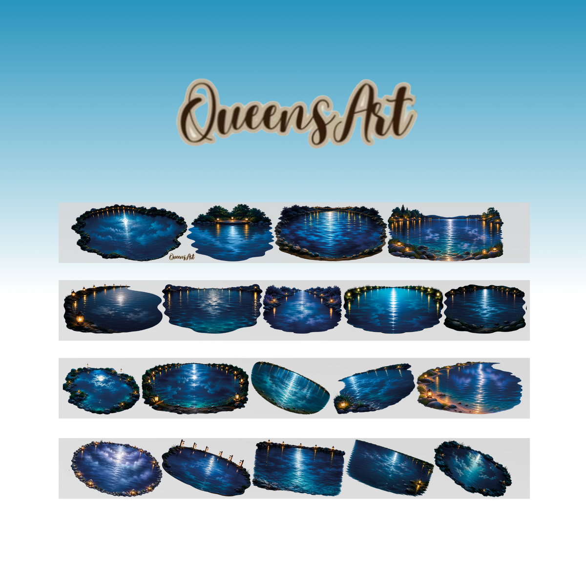 Queens Art Night Lakes PET Tape 8cm x 2.5m