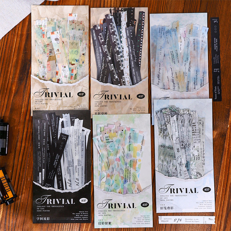 ticker Pack – Retro Style, Daily Element Handbook Material - ViktaShop