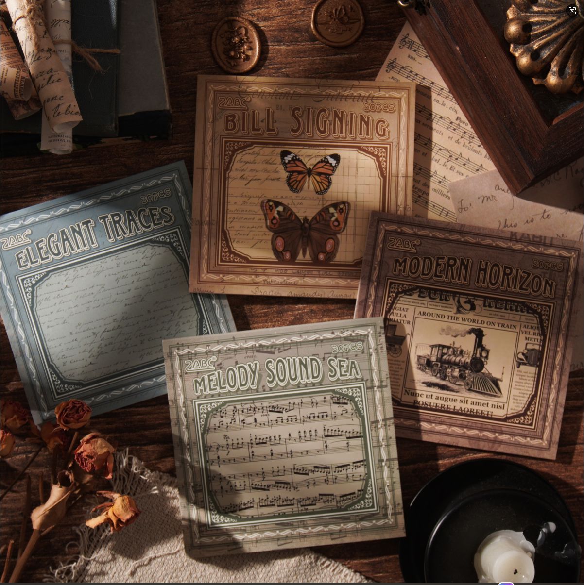 Writable Collage Paper – European Retro Series, 4 Options - ViktaShop