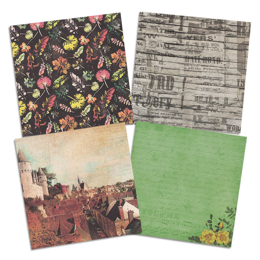 Vintage Pattern Background Paper – 24 Sheets - ViktaShop