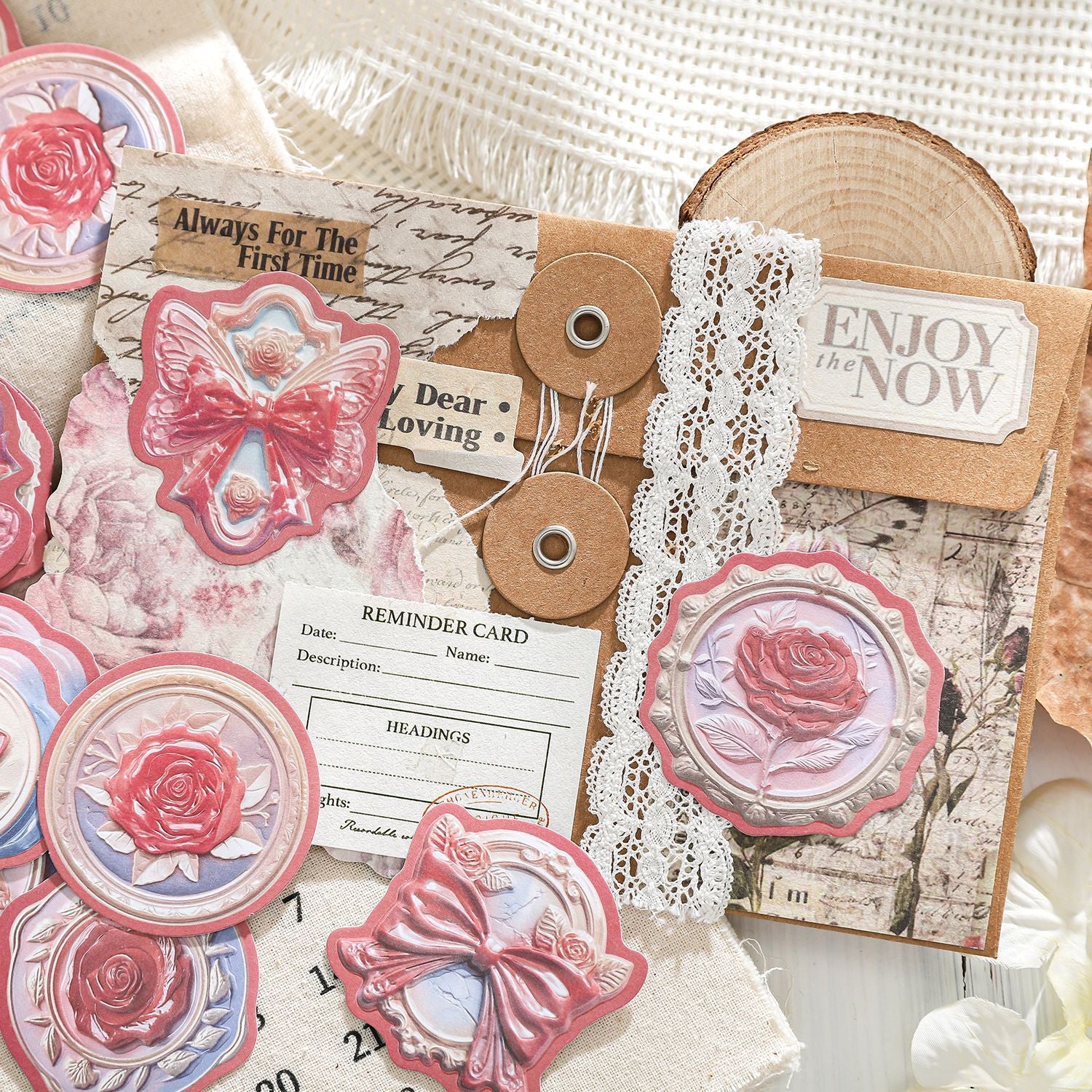 Revival Flower Language Series Relief Sticker Pack, 20 Sheets - ViktaShop