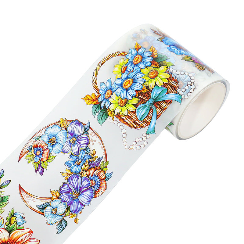 Retro Flower Hand Account Tape – Antique Material, PET Tape - 2m - ViktaShop
