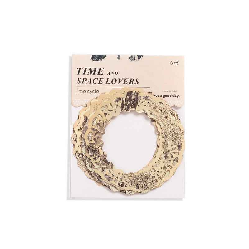 Wonderful Day Series Lace Hollow Frame Material Paper for Scrapbooking