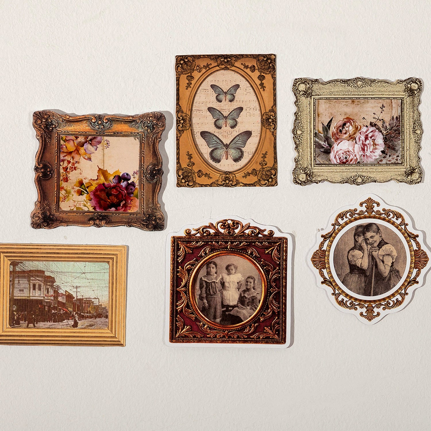 Hollow Retro Collage Stickers – Classical Binding Series, 4 Options - ViktaShop
