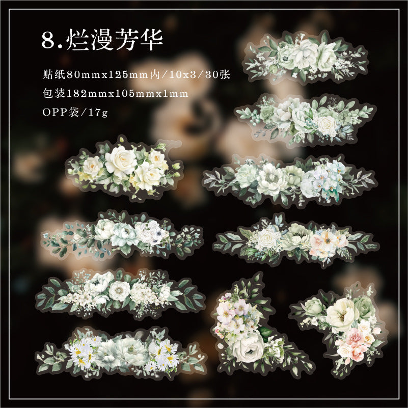 Twilight PET Flower Sticker Bag – Floral Theme, 8 Options - ViktaShop