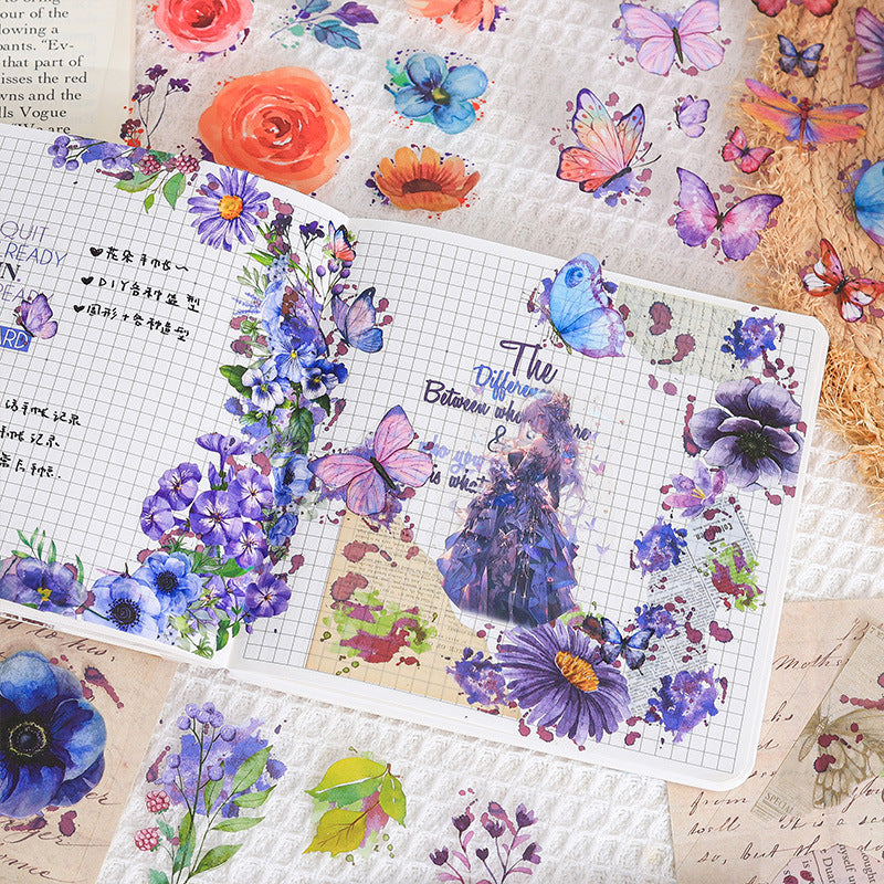 Flower, Butterfly & Green Leaf Cut Film PET Sticker Pack, 6 Options - ViktaShop