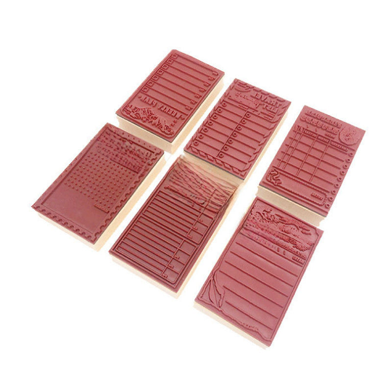 Retro Time Management Wooden Stamp – Daily Schedule Layout, 6 Options - ViktaShop