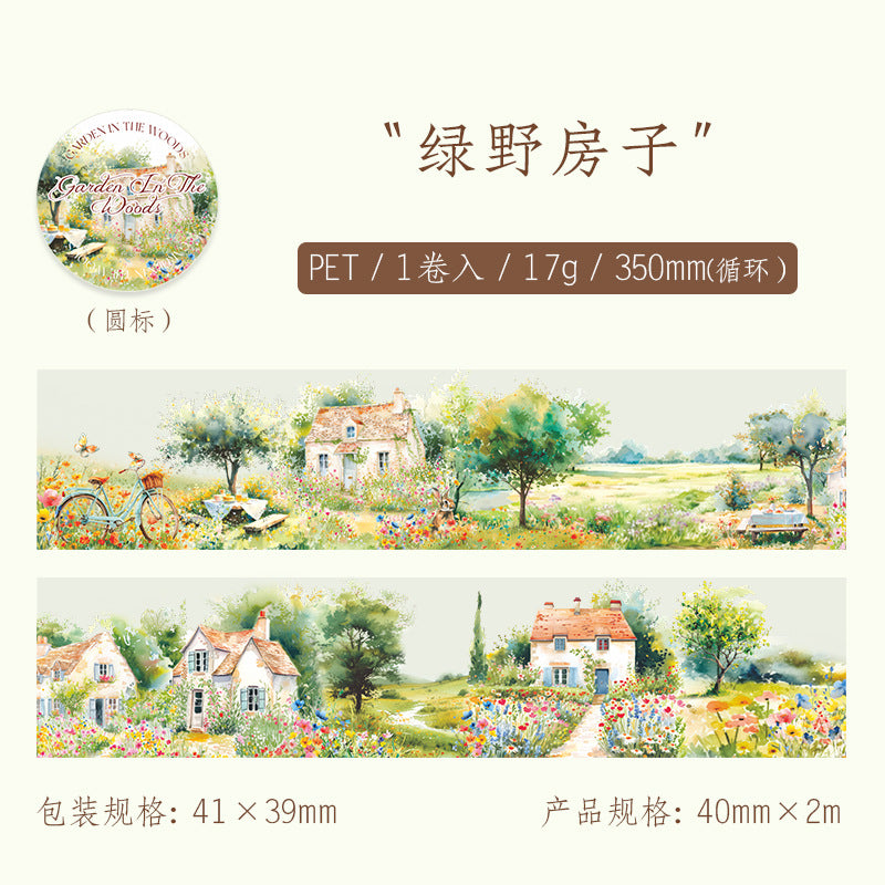 Forest Garden Washi Tape Set - Scrapbooking & DIY Decorative Collage Stickers - ViktaShop