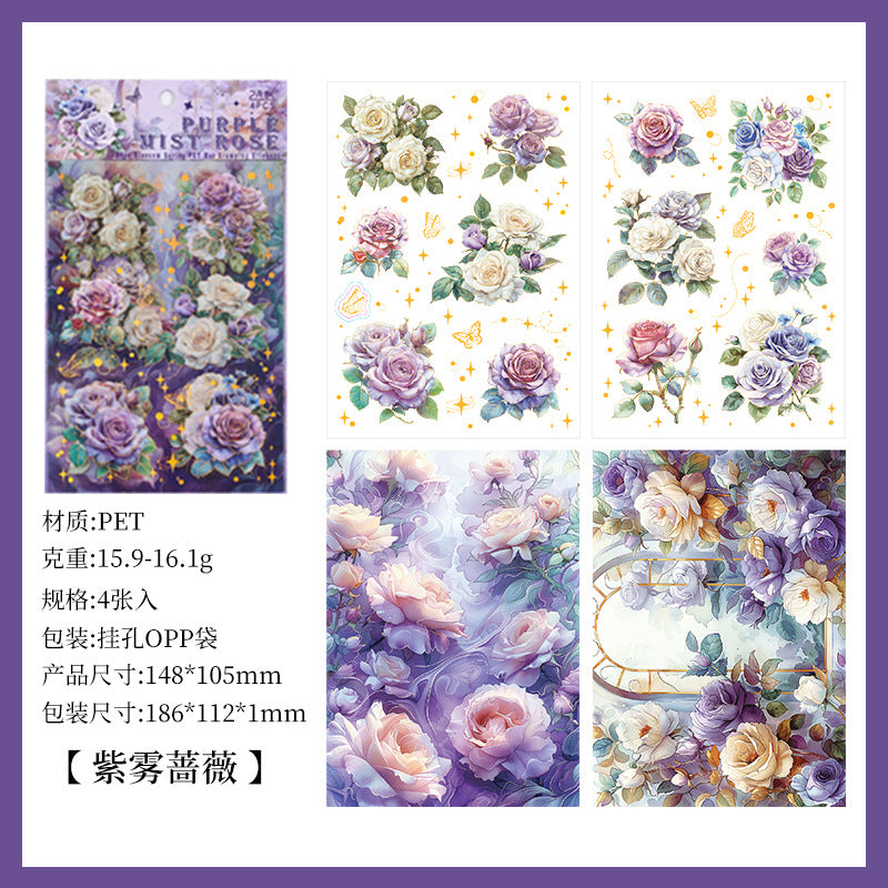 Rose Foil Stickers – PET Waterproof Cut Film, 6 Options - ViktaShop